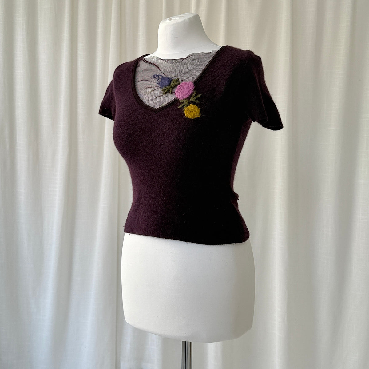 Purple Angora & Wool Knit Top