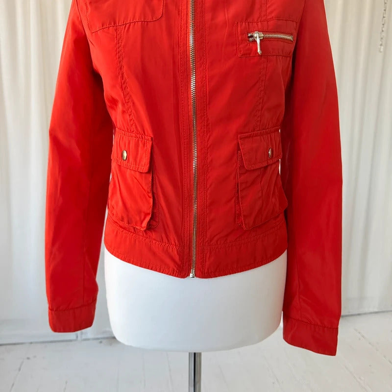 Bright Red Utility Jacket