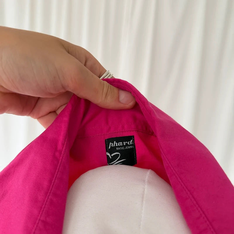 Hot Pink Tailored Cotton Shirt