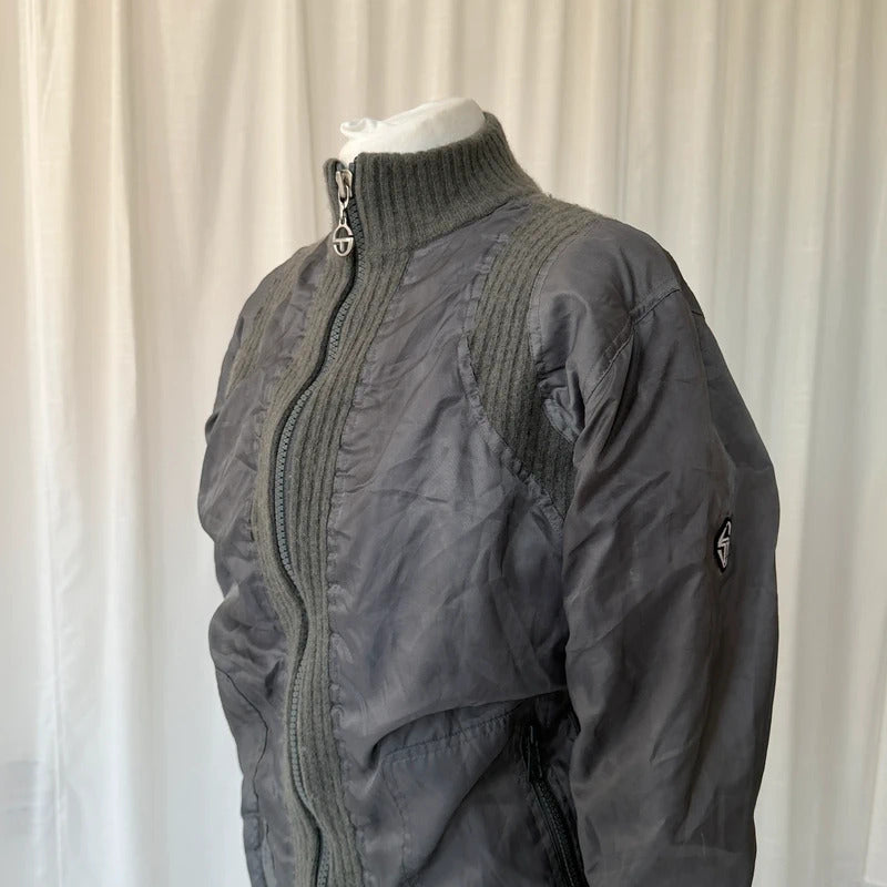 1990s Sergio Tacchini Wool Nylon Bomber Jacket