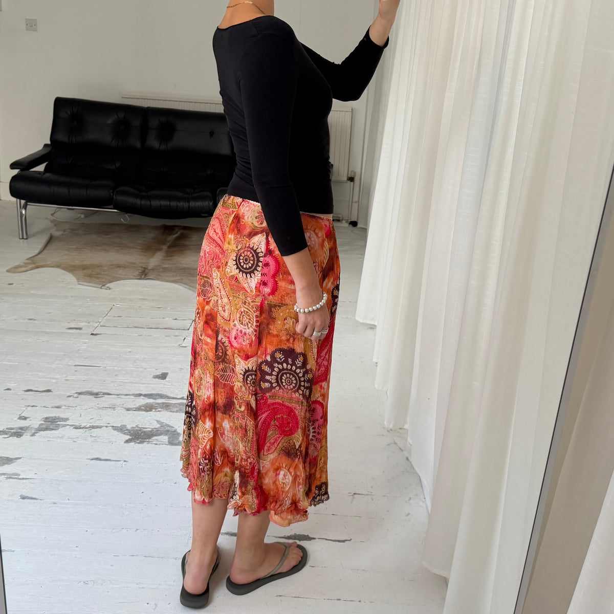 Italian Vintage Floral Paisley Maxi Skirt