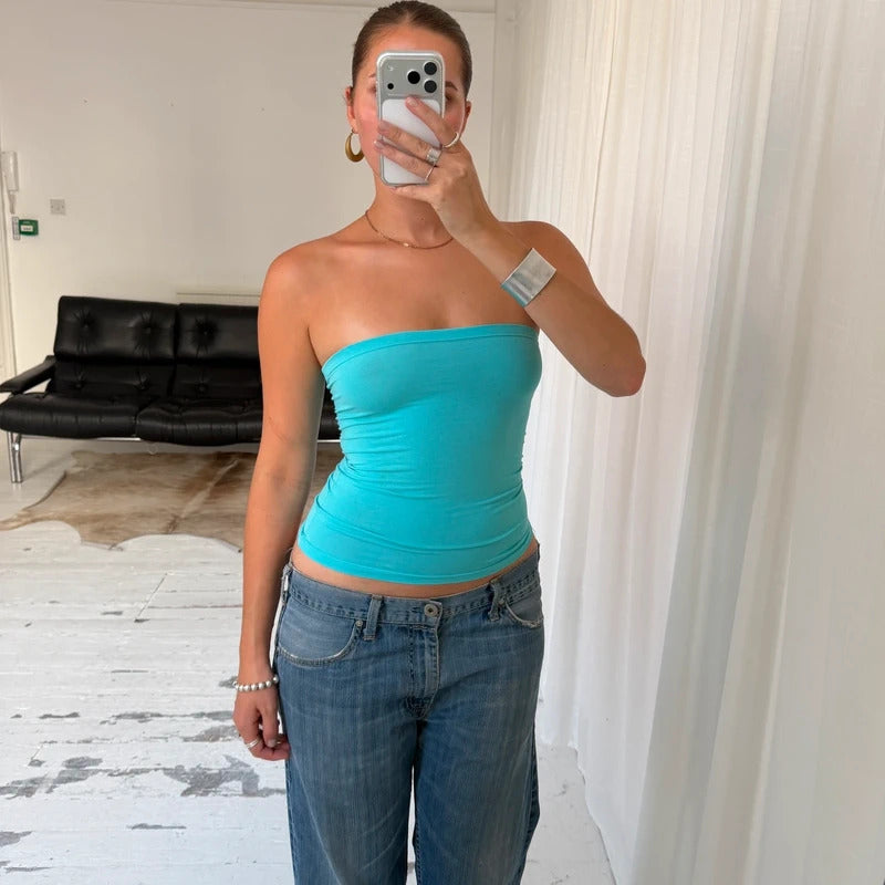 2000's Turquoise Bandeau Top
