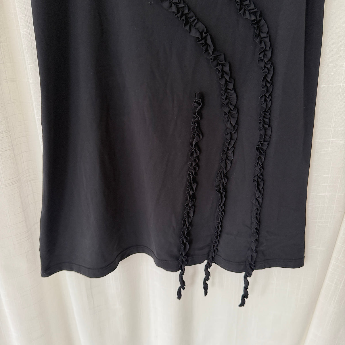 Black Ruffle Midi Skirt