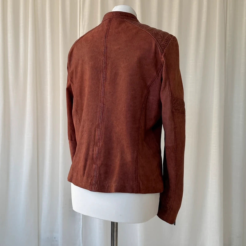 Italian Vintage Lambskin Leather Biker Jacket