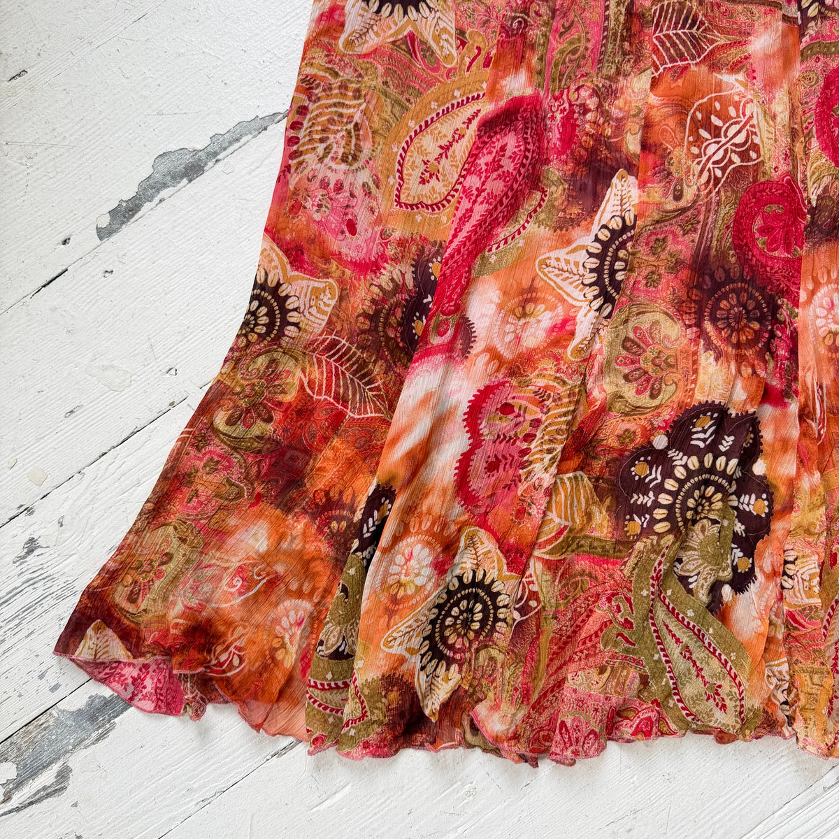 Italian Vintage Floral Paisley Maxi Skirt