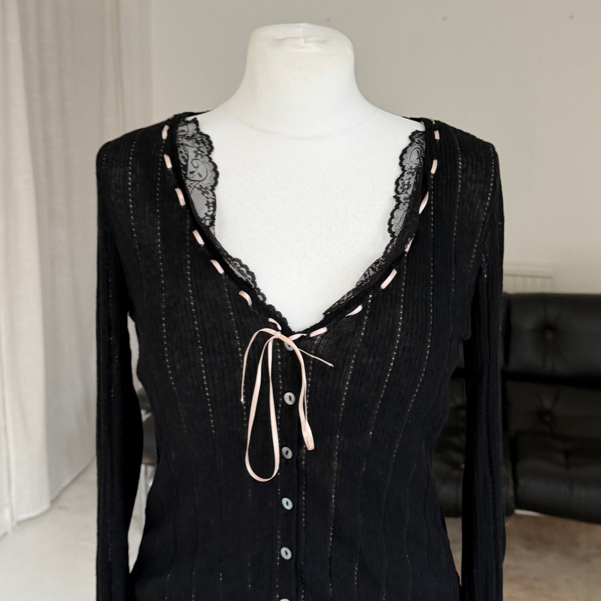 Pointelle Knit Cami & Cardigan Two Piece Set