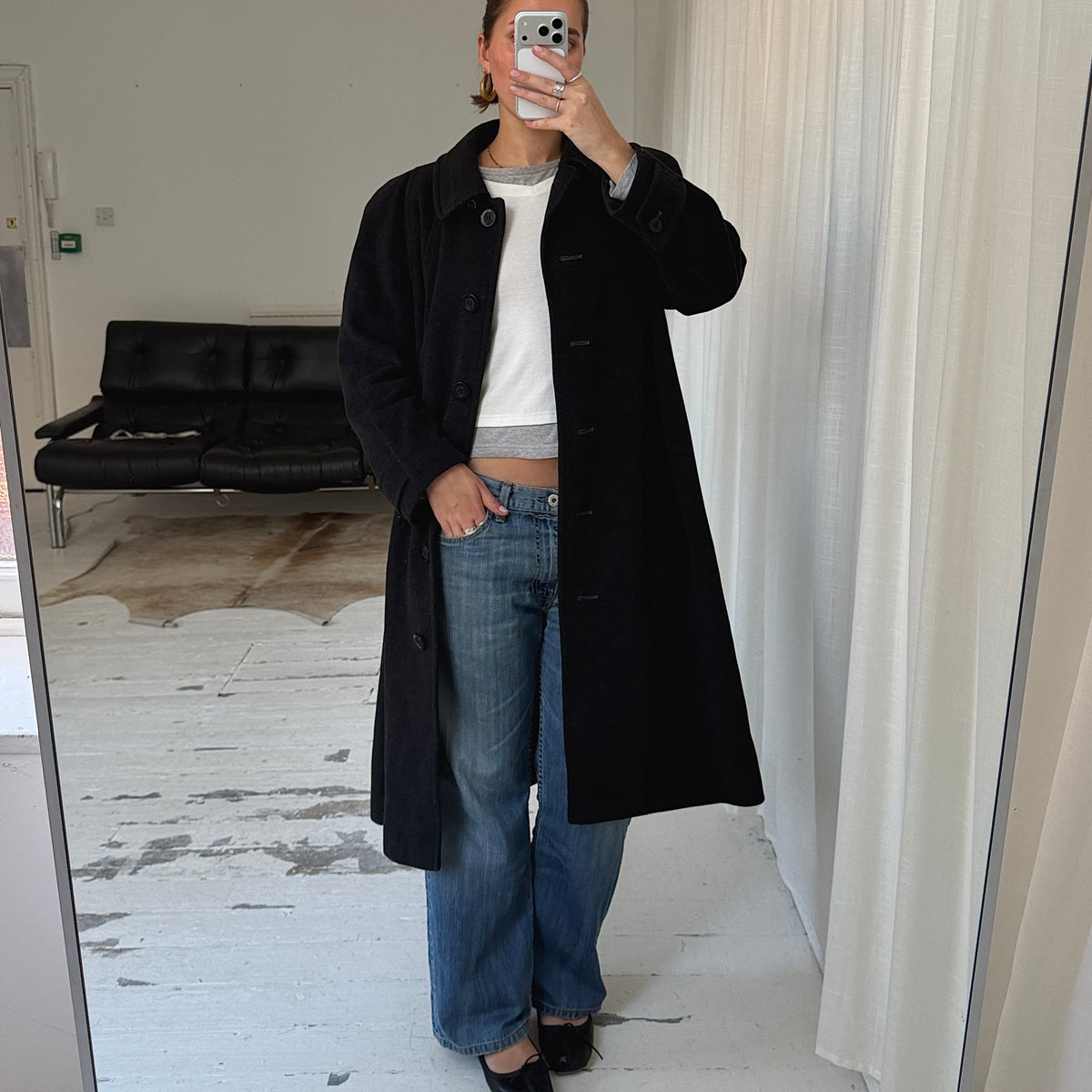 Charcoal Grey Wool & Cashmere Overcoat