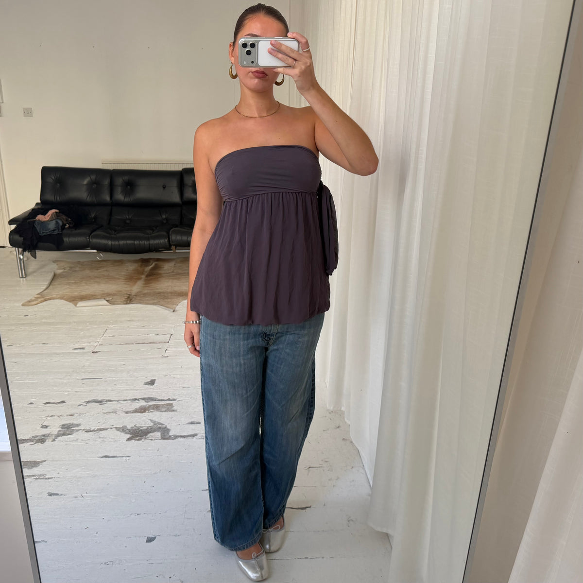 Bubble Hem Bandeau Top