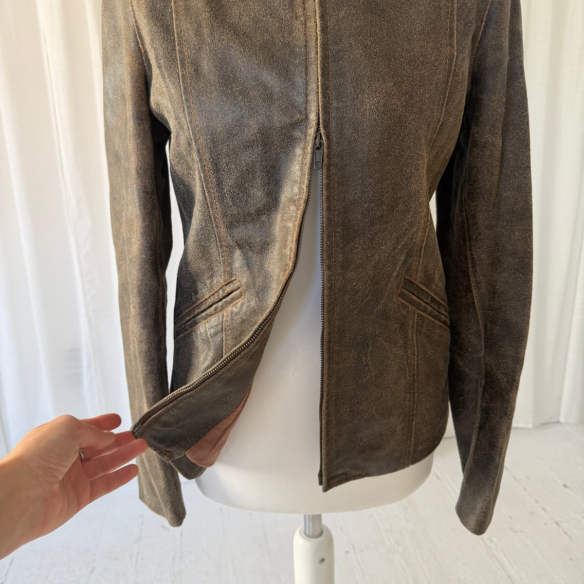 Italian Vintage Brown Leather Jacket