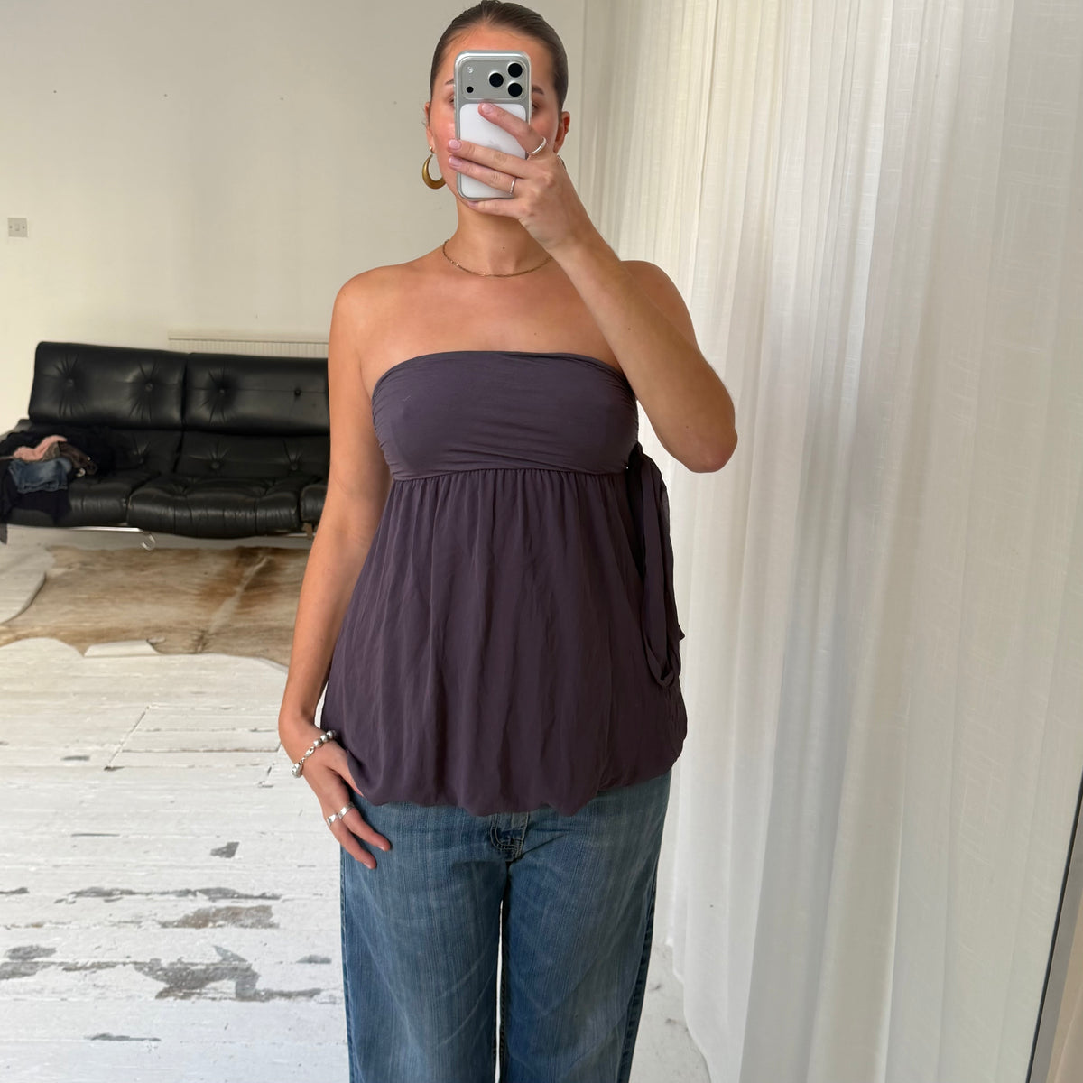 Bubble Hem Bandeau Top