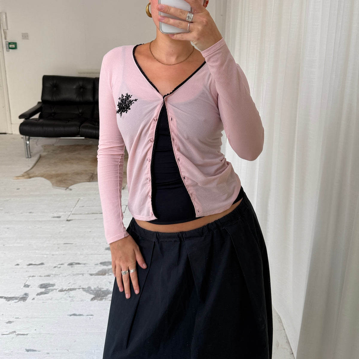Blugirl Blumarine Pink Mesh Cardigan