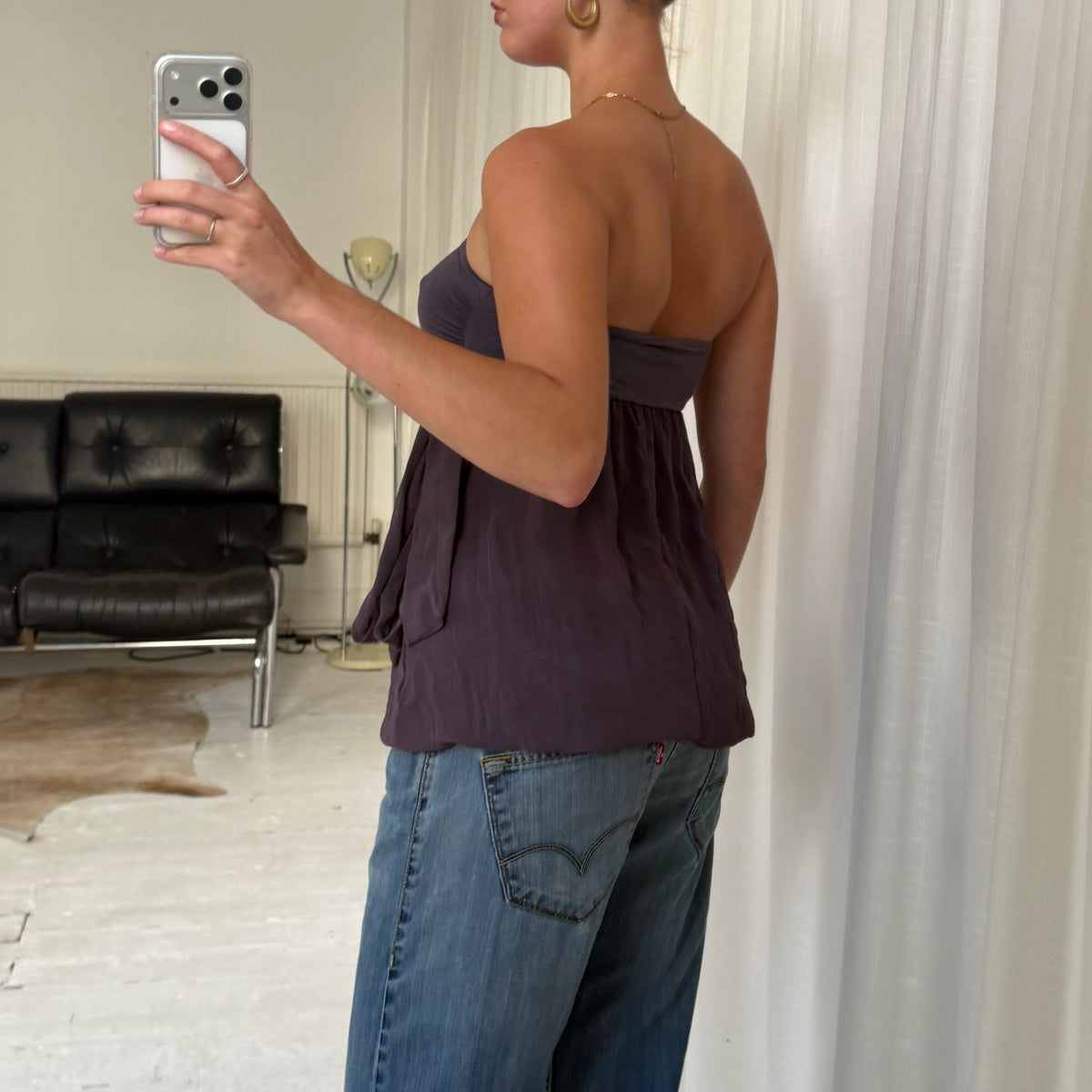 Bubble Hem Bandeau Top