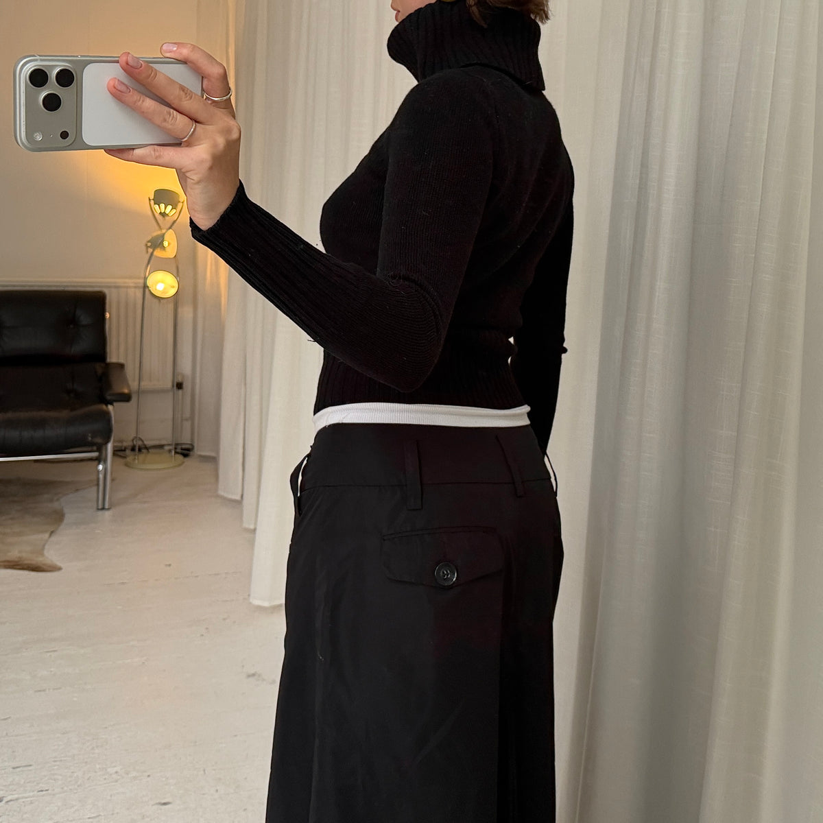 2000s DKNY Wool Logo Rollneck Jumper