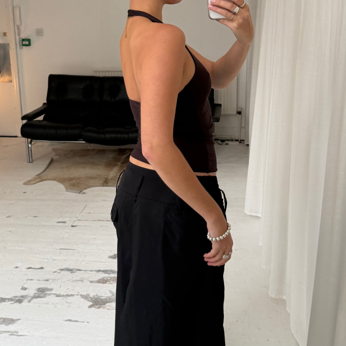1990s Brown Halterneck Top