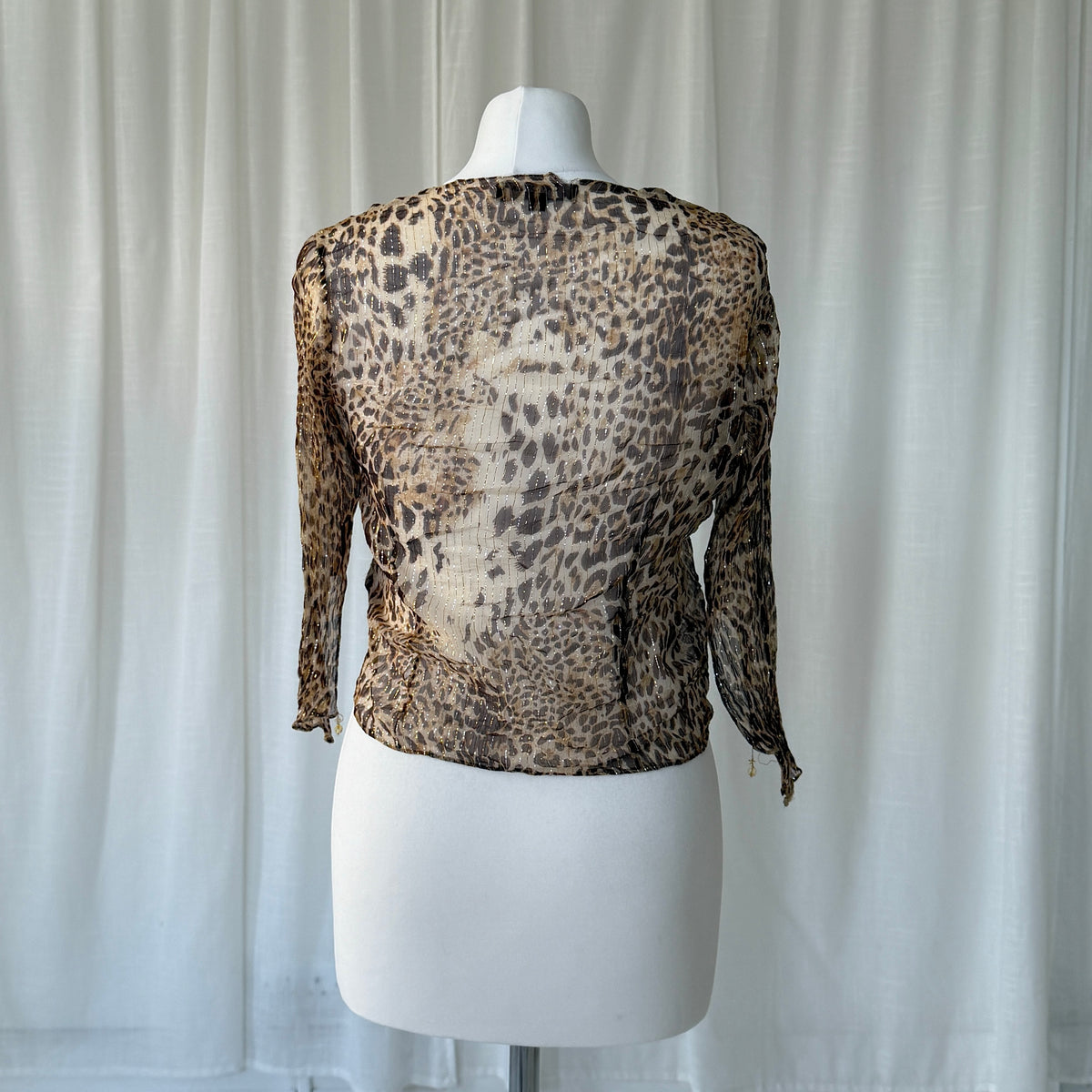Italian Vintage Leopard Print Tie Bolero