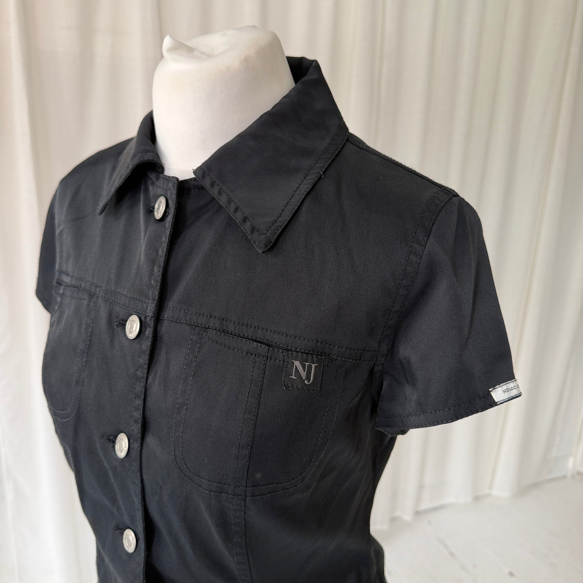 Italian Vintage Black Cargo Shirt