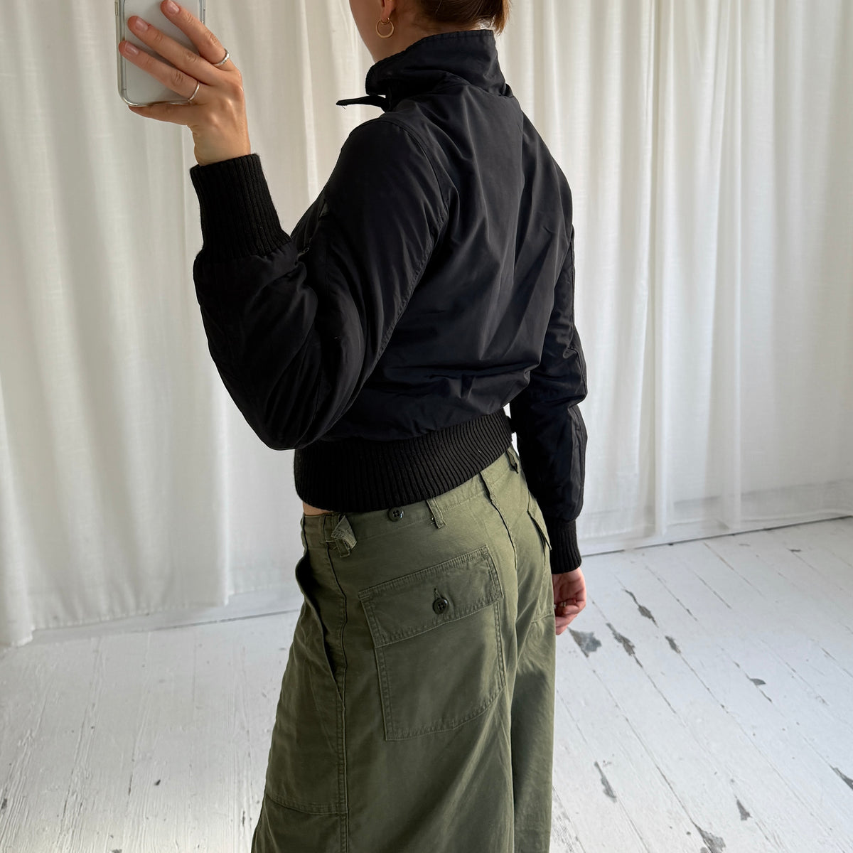 2000s Navy Padded Utility Bomber Jacket
