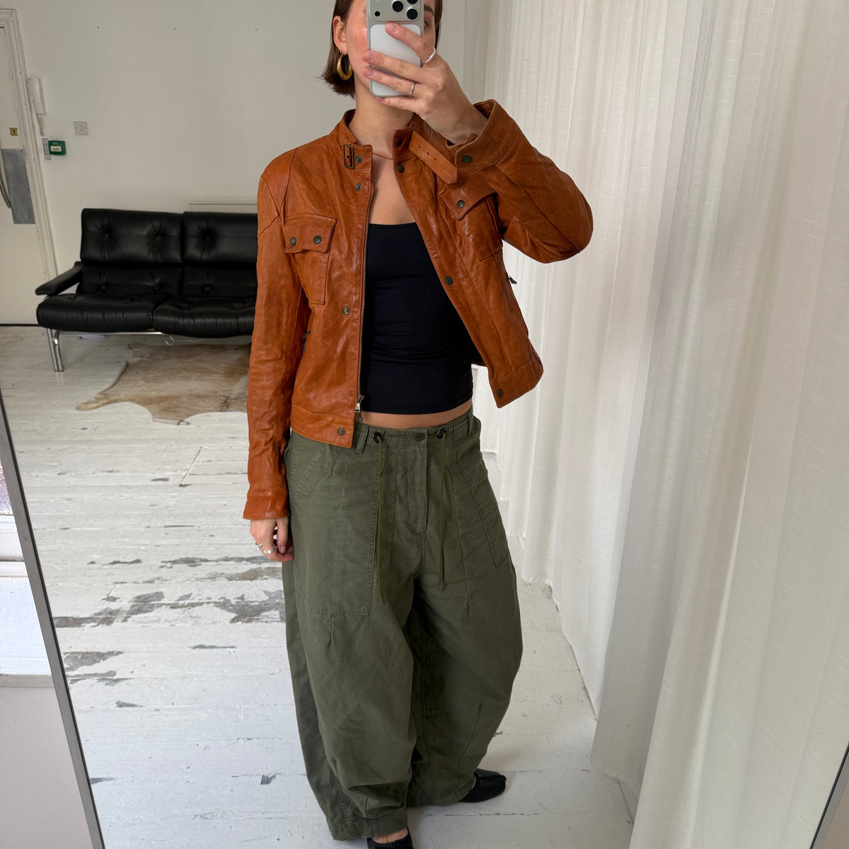 Italian Vintage Leather Biker Jacket