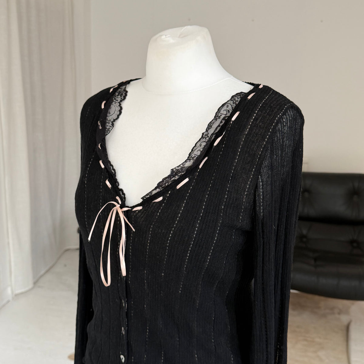 Pointelle Knit Cami & Cardigan Two Piece Set