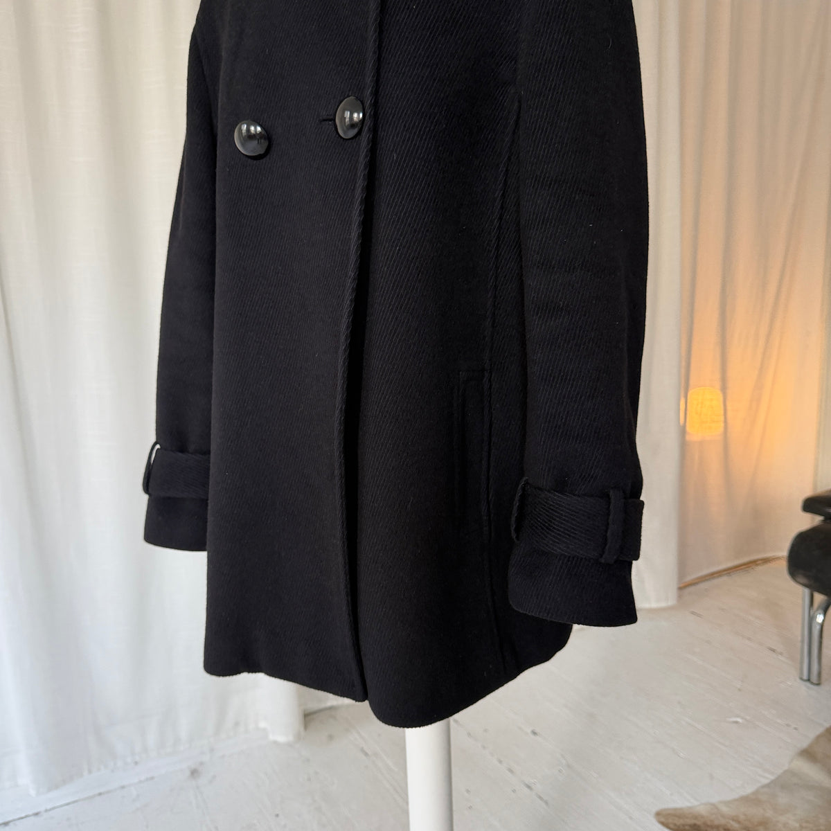 Jaeger Angora Wool Funnel Neck Peacoat