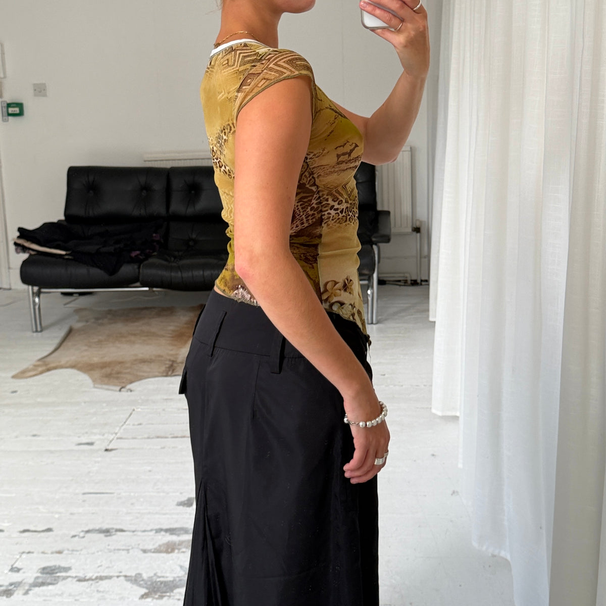 Mesh Asymmetrical Patchwork Top