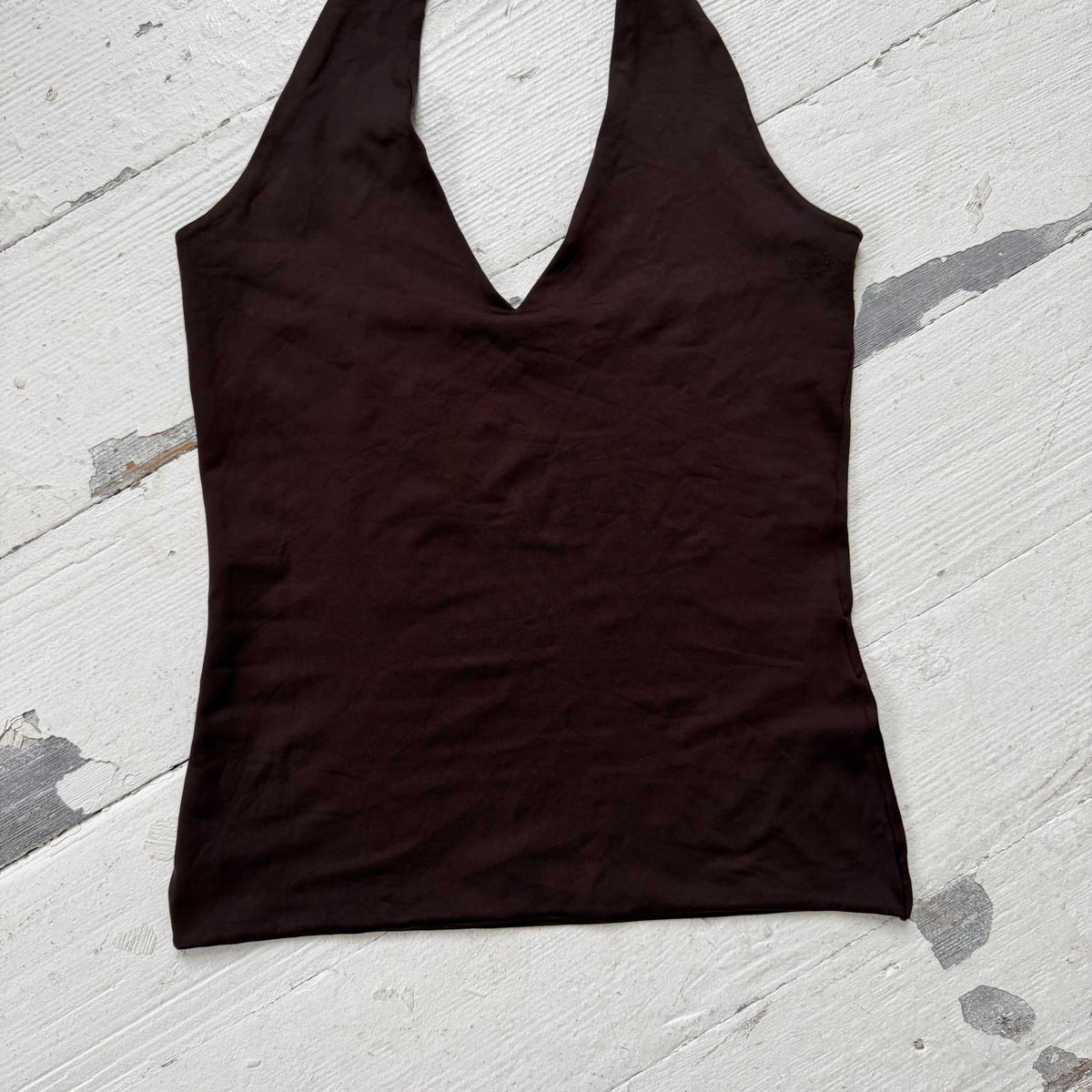 1990s Brown Halterneck Top