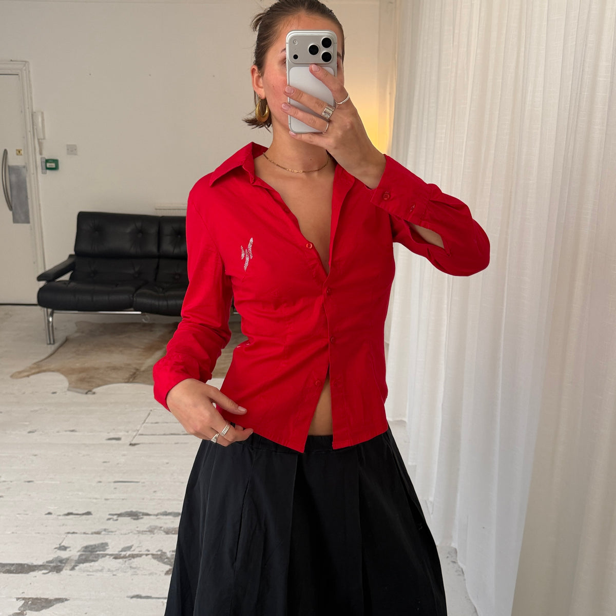 Italian Vintage Red Tailored Shirt