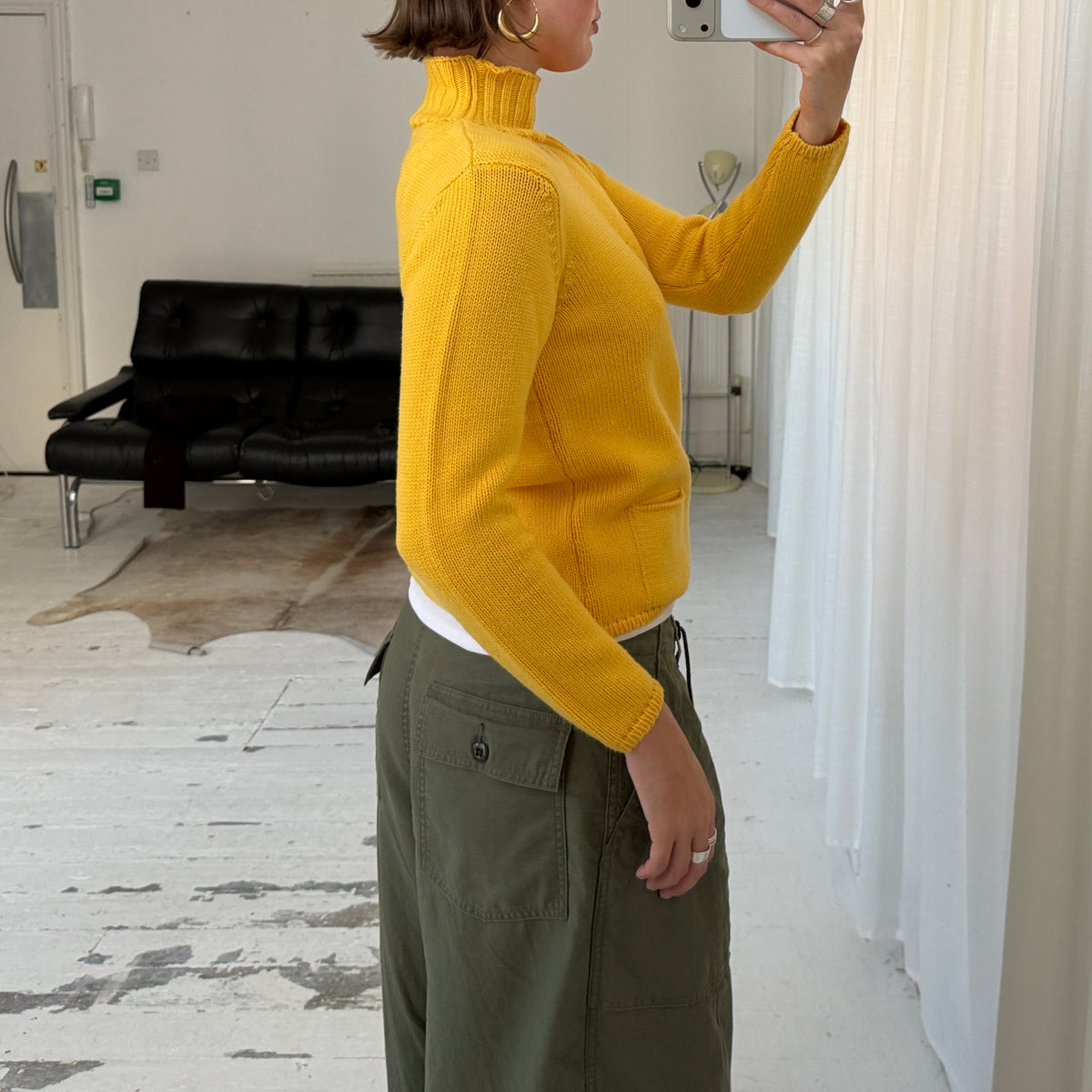 Yellow Virgin Wool Knit Jumper