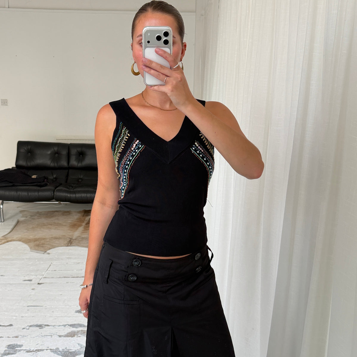 Beaded Knit Vest Top