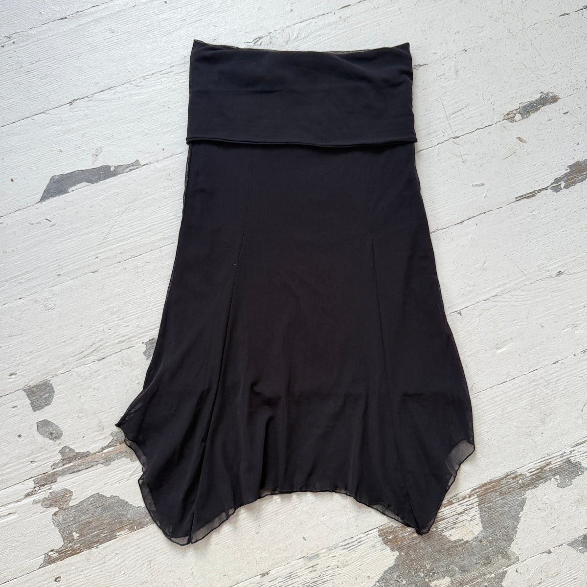2000s Asymmetrical Mesh Midi Skirt