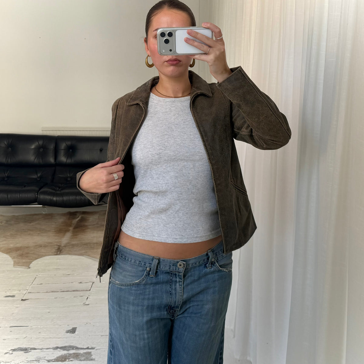 Italian Vintage Brown Leather Jacket