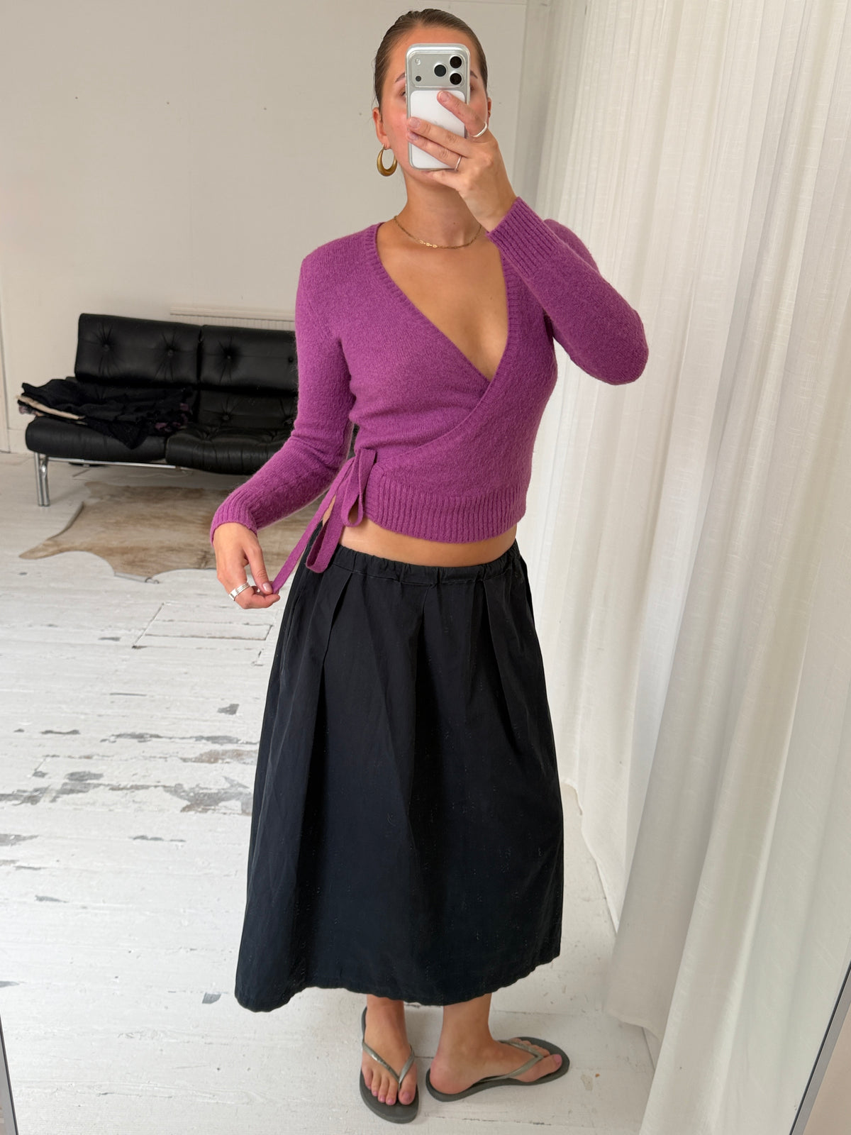 Pink Mohair Wrap Knit Jumper