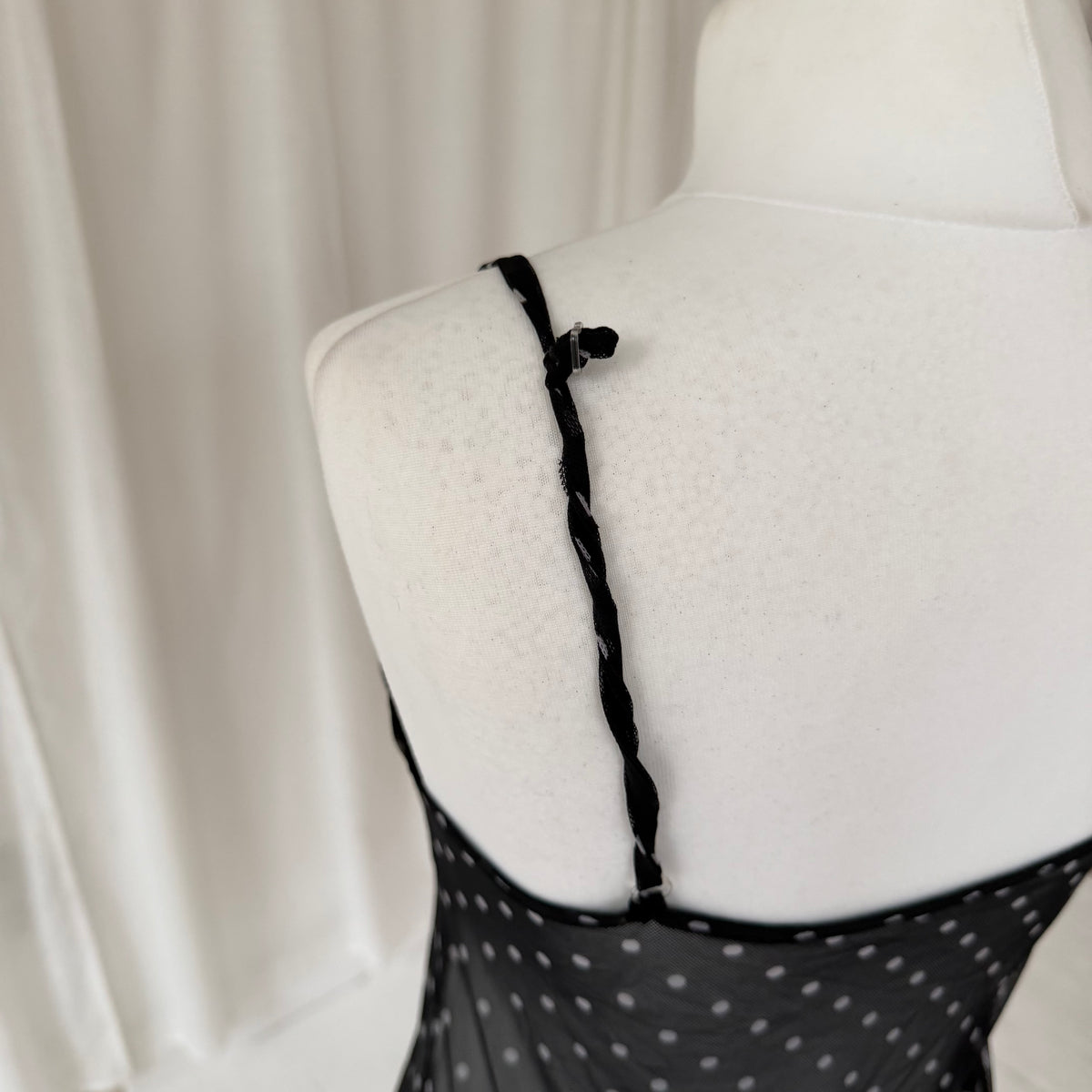 Polka Dot Mesh Lace Slip Dress