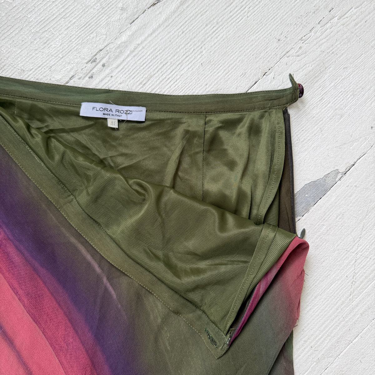 Italian Vintage Silk Stripe Maxi Skirt