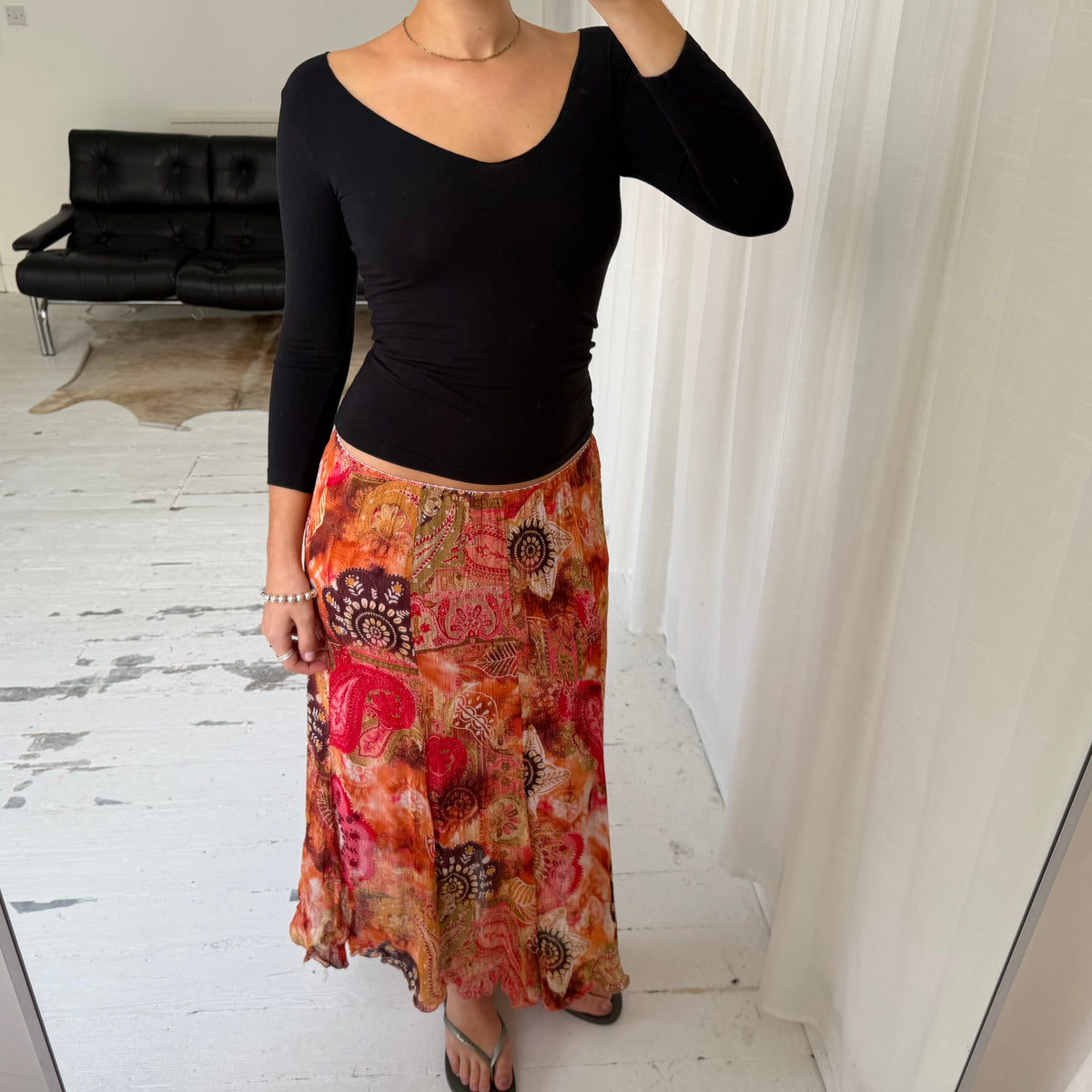 Italian Vintage Floral Paisley Maxi Skirt