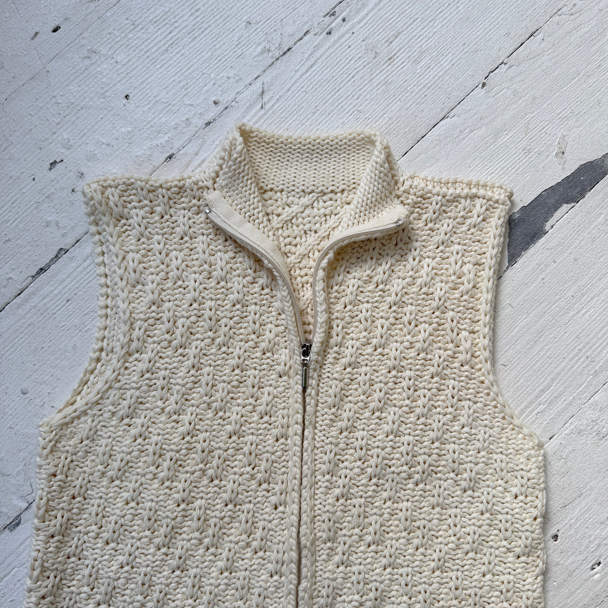 Italian Vintage Knit Double-Zip Vest