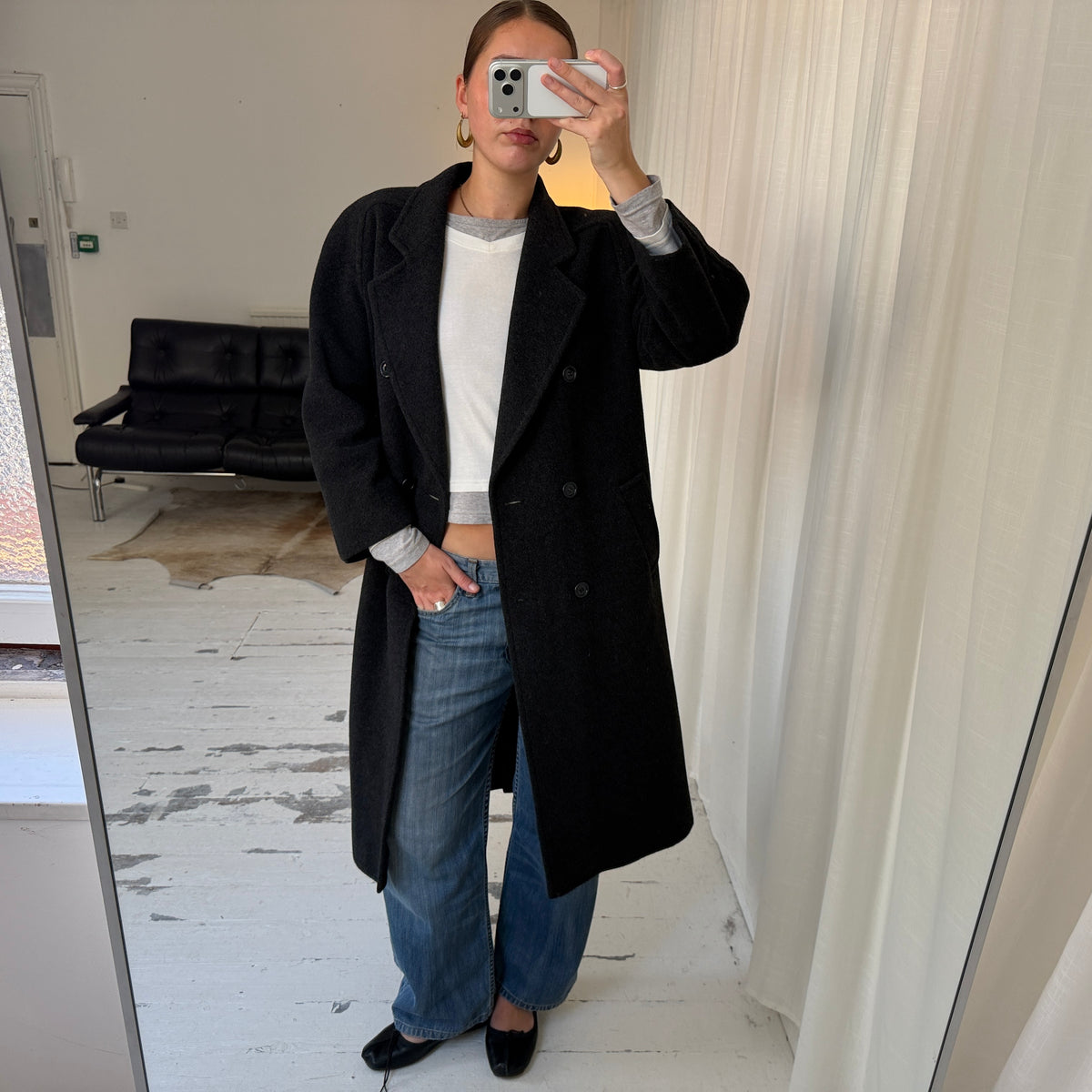 Charcoal Grey Wool Overcoat