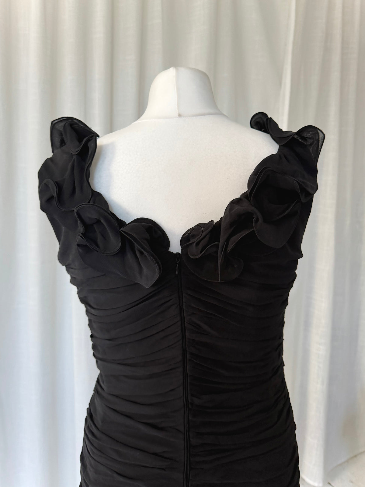 Luisa Spagnoli Pure Silk Ruched Ruffle Dress