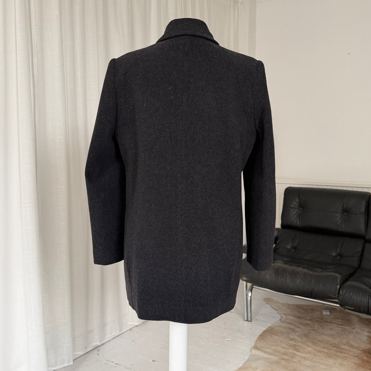 Charcoal Grey Wool Peacoat