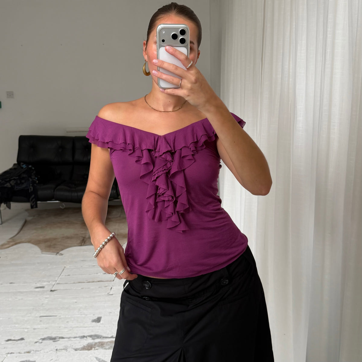 2000’s Pink Ruffle Top
