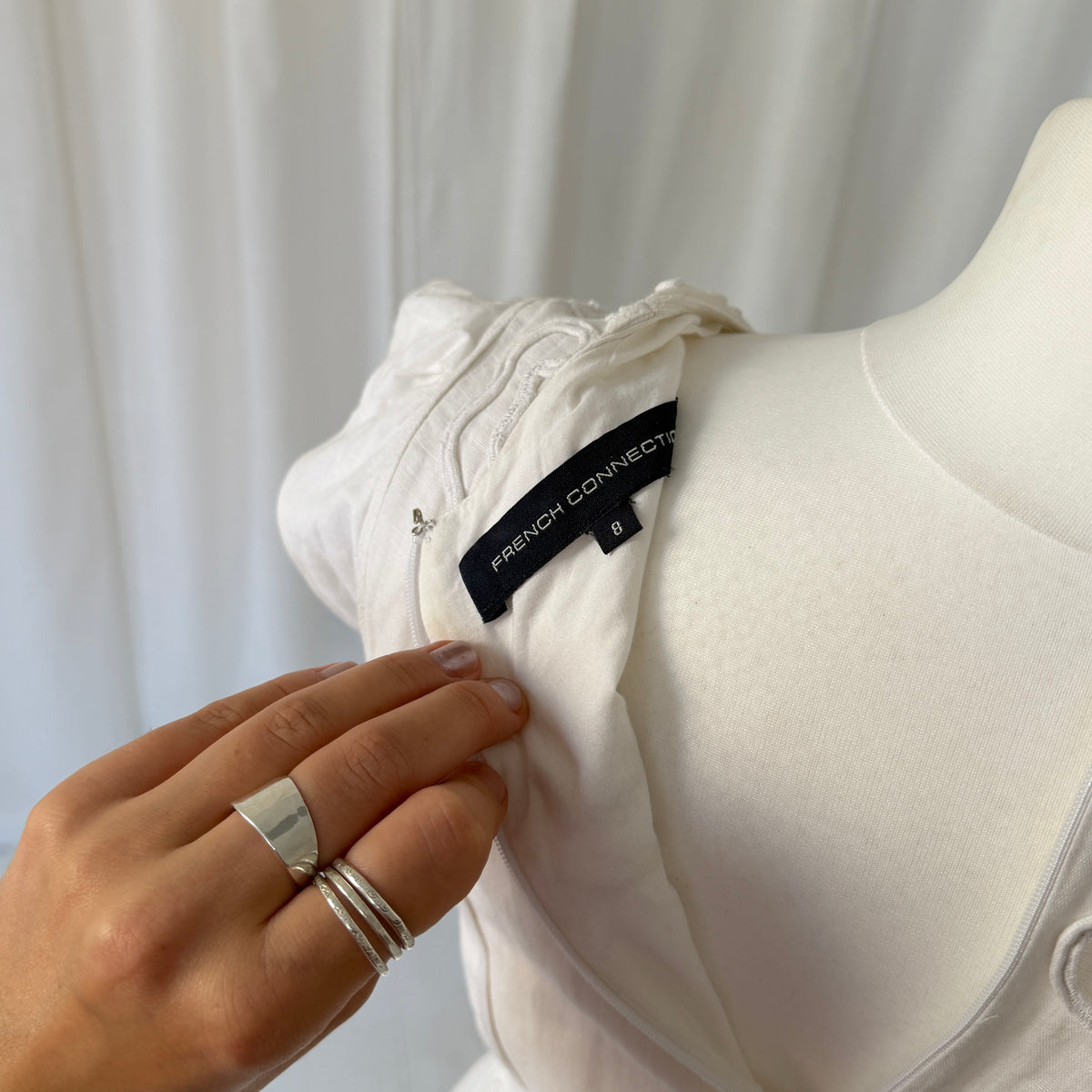 White Embroidered Mini Dress