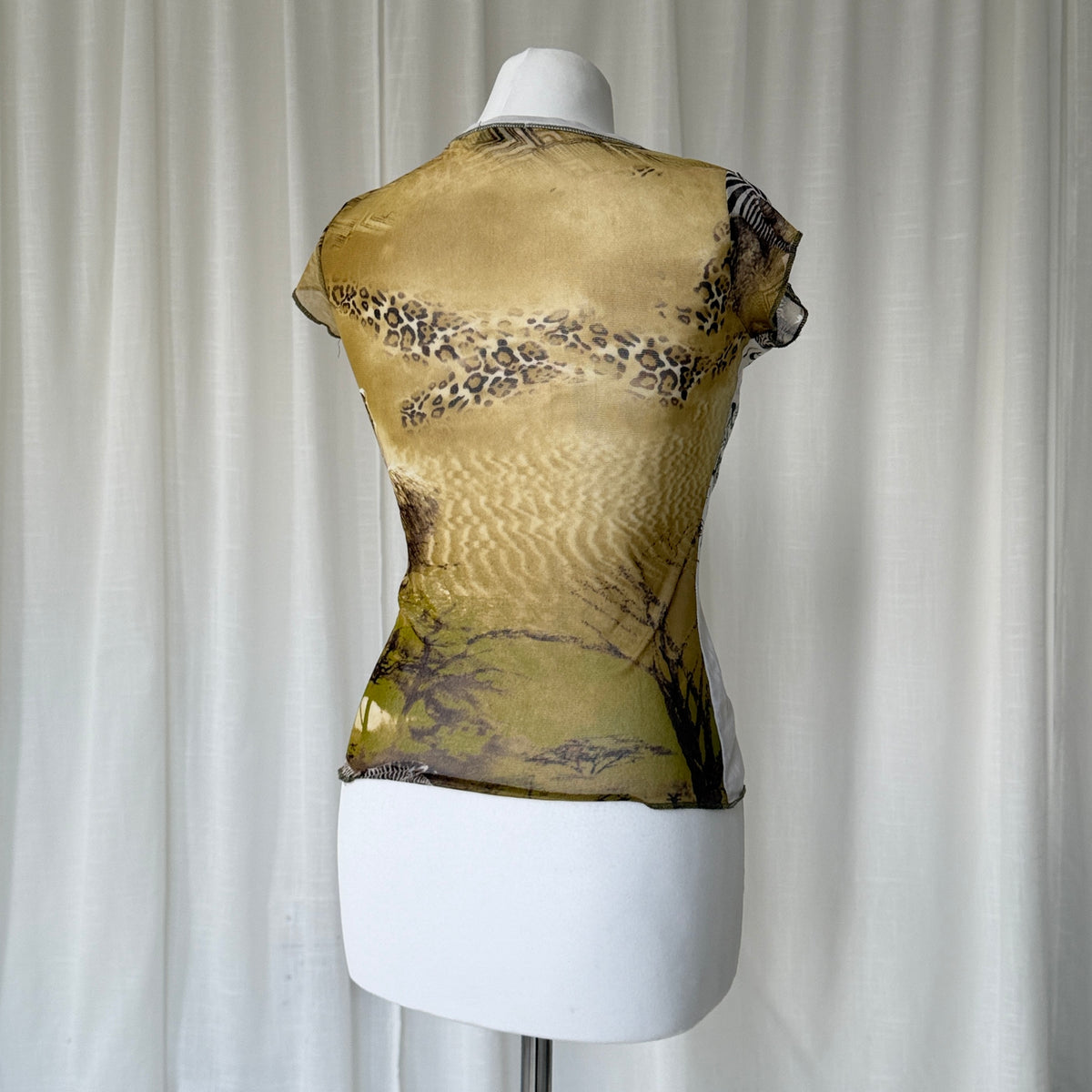 Mesh Asymmetrical Patchwork Top