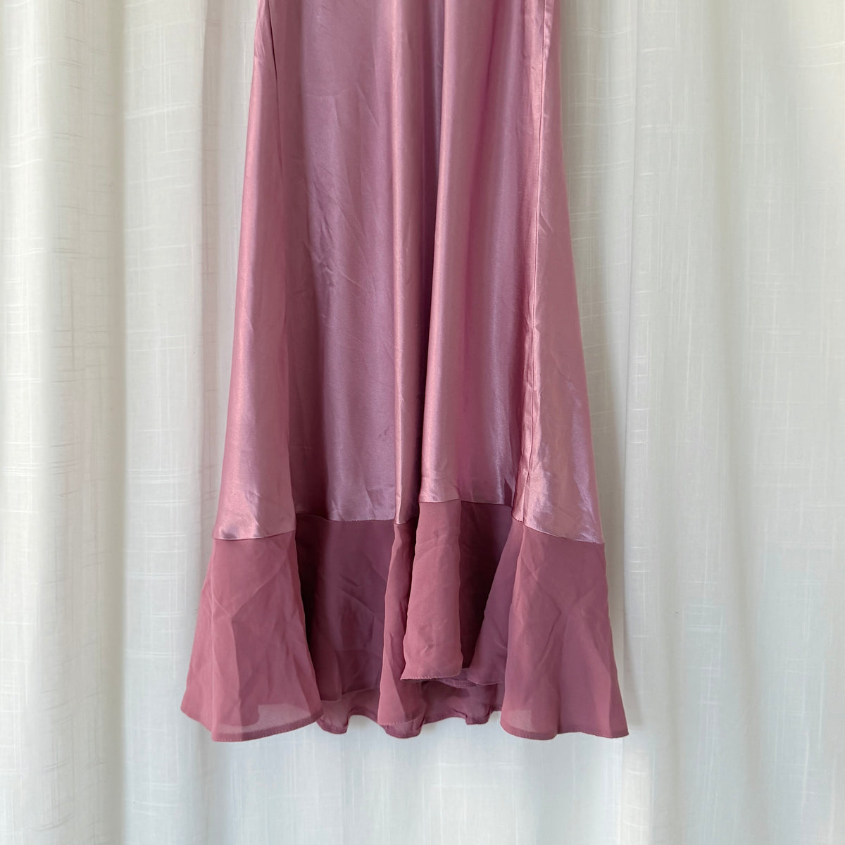 Pink Satin Rosette Mini Slip Dress