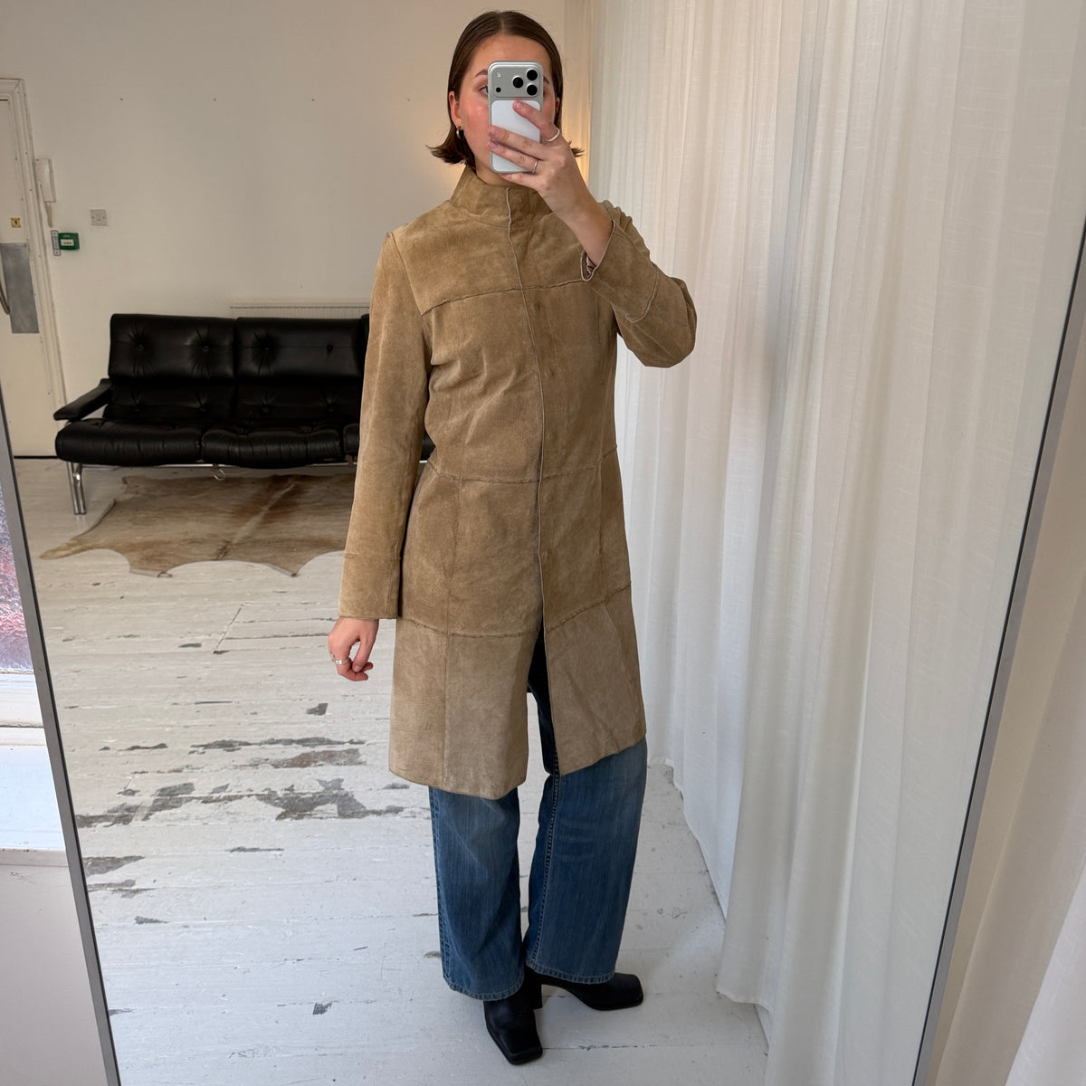 1990s Suede Trench Coat