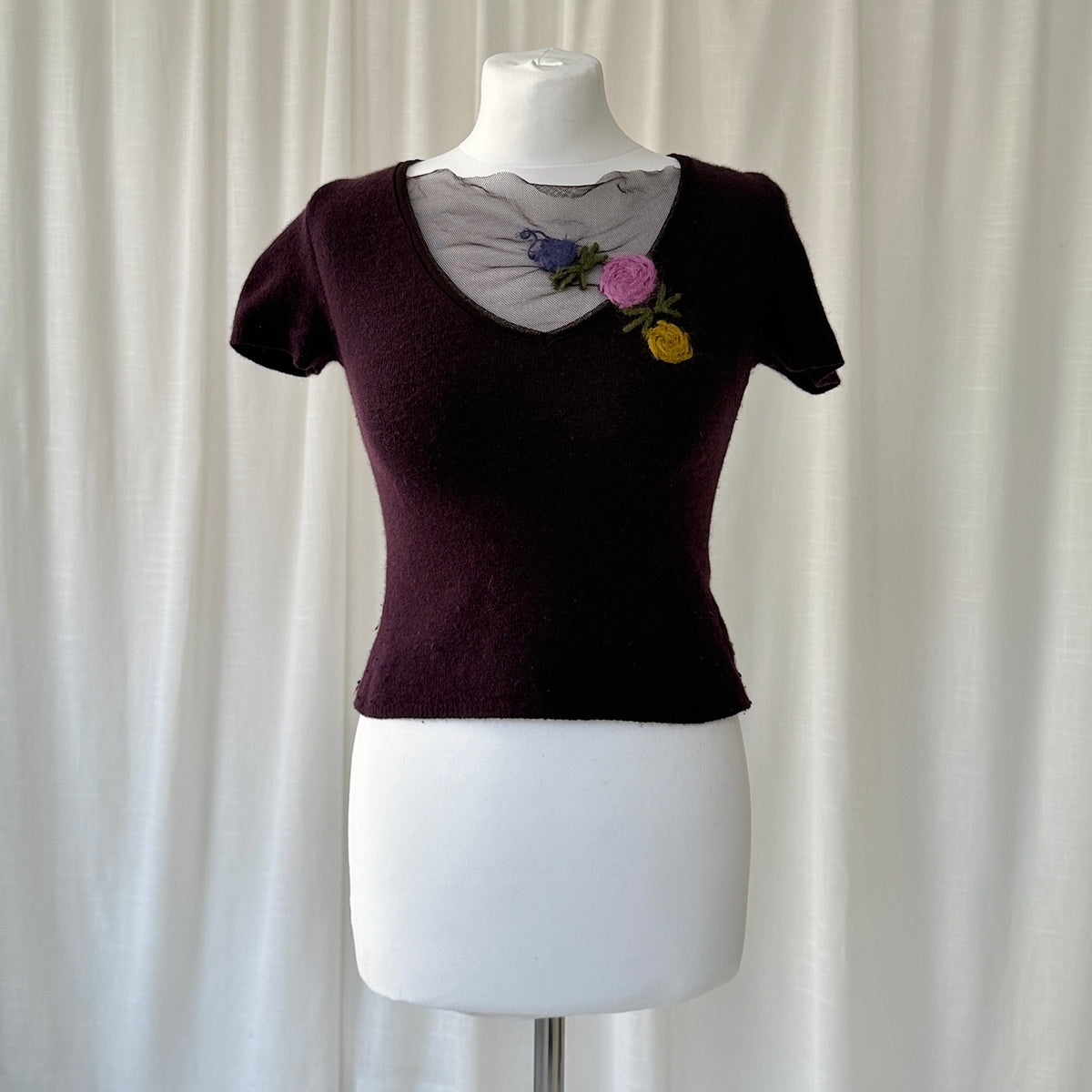 Purple Angora & Wool Knit Top
