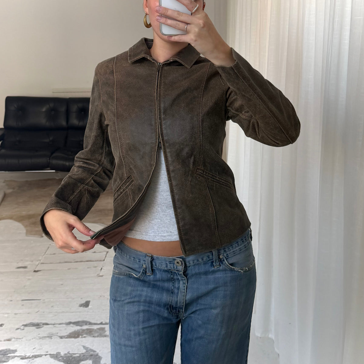 Italian Vintage Brown Leather Jacket