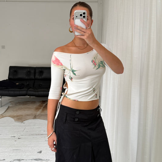 Floral Tie Detail Top
