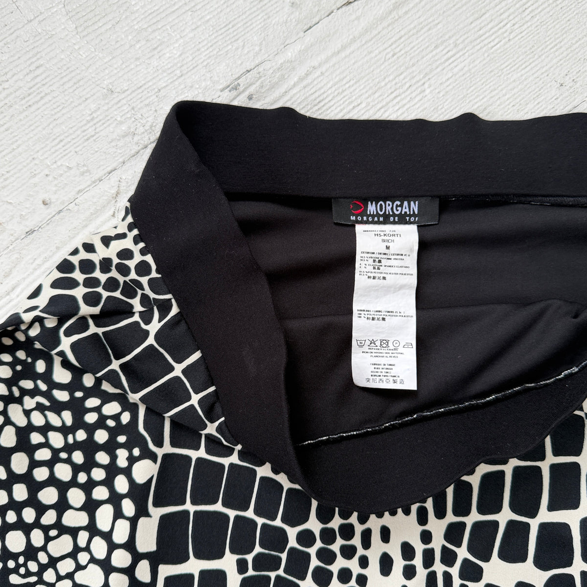 Morgan de Toi Animal Print Midi Skirt