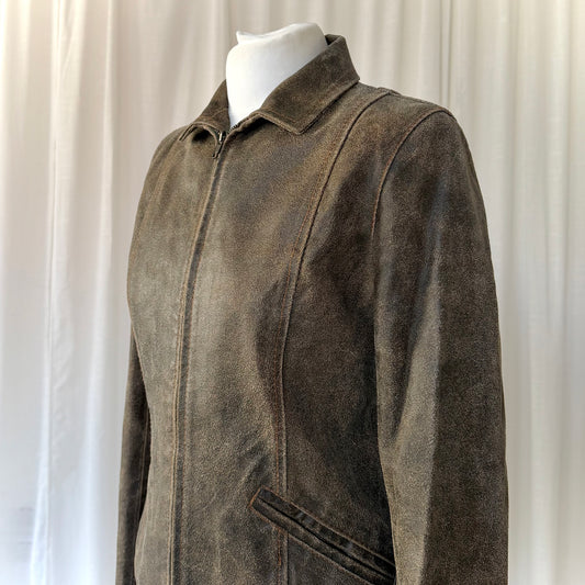Italian Vintage Brown Leather Jacket
