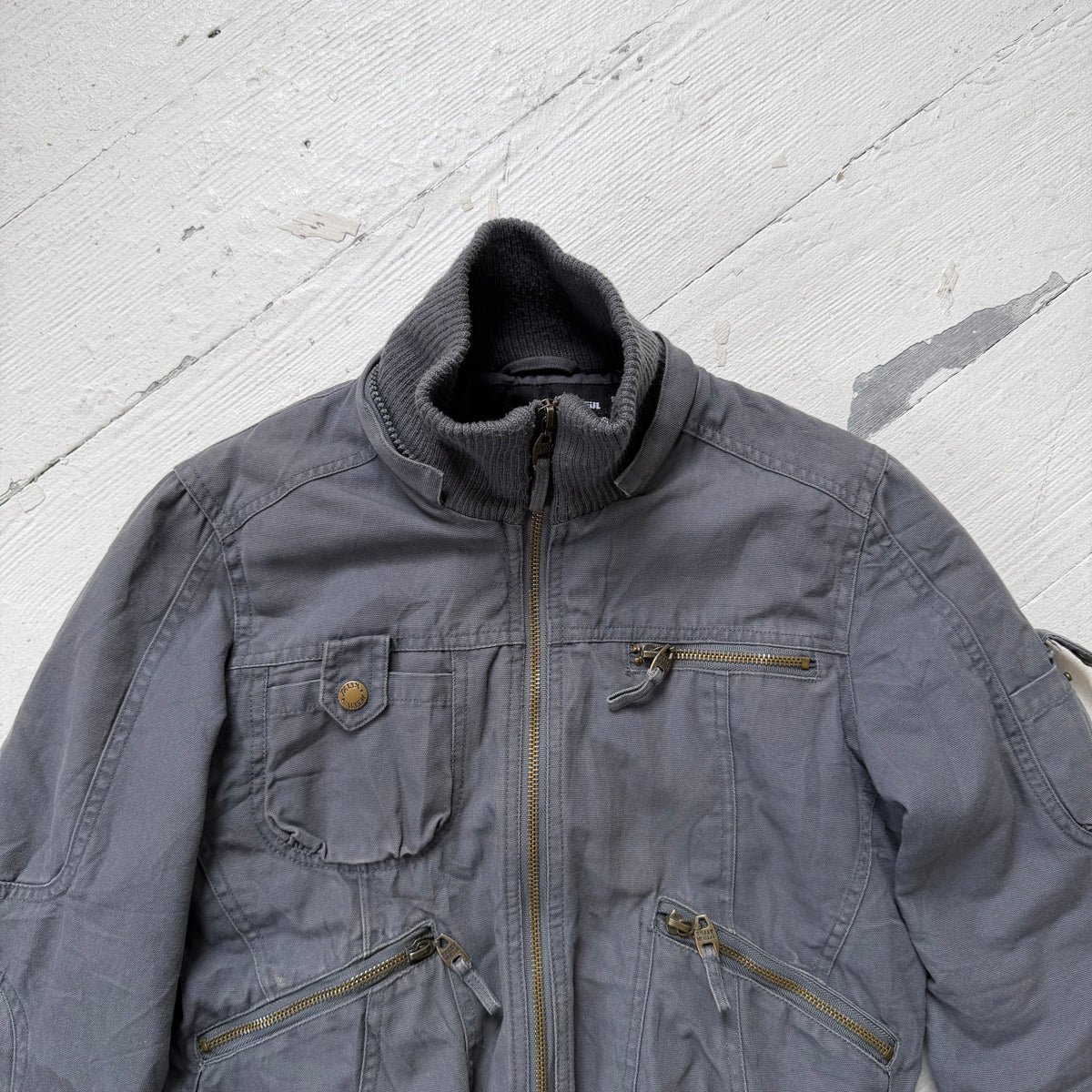 Grey Utility Bomber Jacket